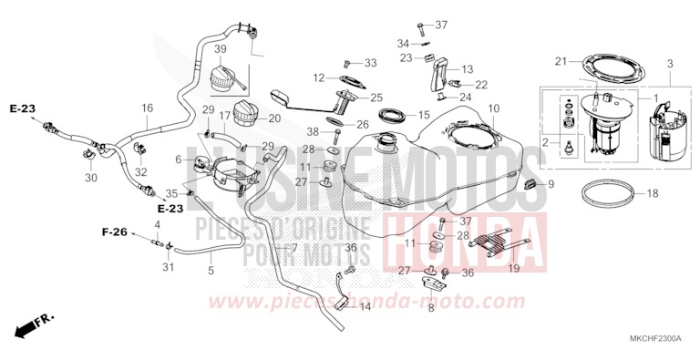 FUEL TANK for Gold Wing CANDY ARDENT RED (R367B) from 2021